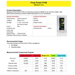 Menzerna P164 Orta Kesici Katı Cila Mavi Çok Amaçlı Yüzey Parlatıcı – 1250 Gr - 3