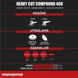 MENZERNA YENİ 400 Ağır Çizik Giderici Kalın Pasta - 250 ml - 9