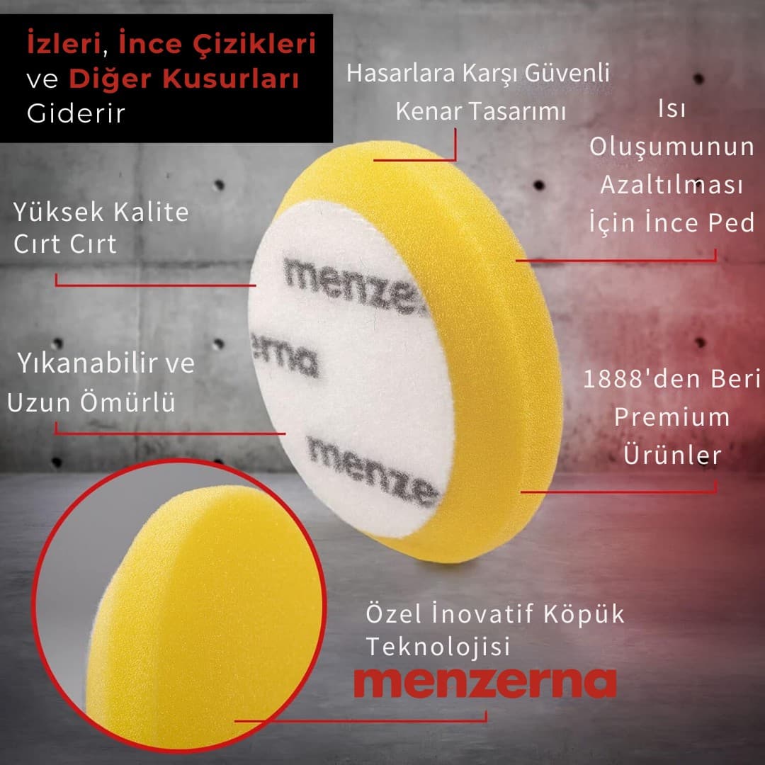 MENZERNA İnce Kesim Ara Kat Pasta Süngeri 2li Paket (Sarı) - 95mm - 3